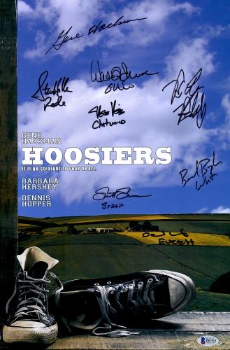 Hoosiers Autographed 12" x 18" Movie Poster with Multiple Signatures - Beckett LOA