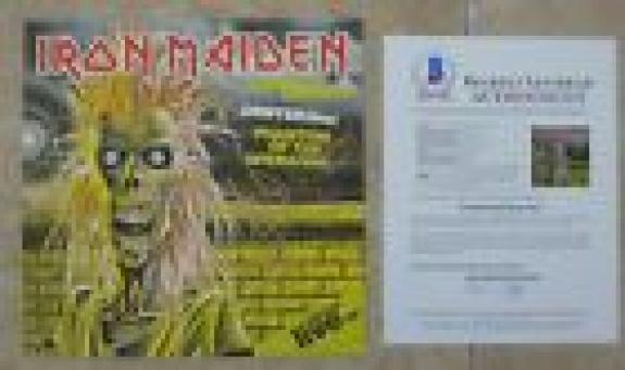 Iron Maiden Special Live X5 Band Signed 12" LP Single Display BECKETT Certified
