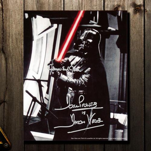 James Earl Jones & David Prowse DARTH VADAR Star Wars Light Saber Signed 8x10 Photo