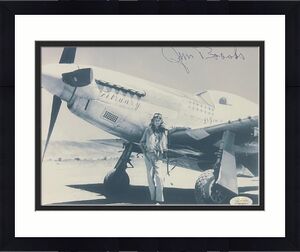 James "Jim" Brooks signed WWII Vintage B&W 8x10 Photo- JSA #SS17671- P-51 Mustang Ace Pilot/13 Kills