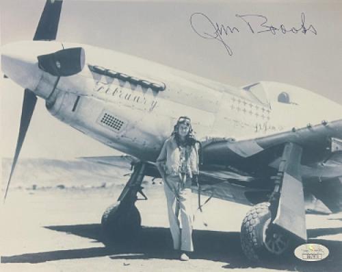 James "Jim" Brooks signed WWII Vintage B&W 8x10 Photo- JSA #SS17671- P-51 Mustang Ace Pilot/13 Kills