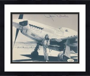 James "Jim" Brooks signed WWII Vintage B&W 8x10 Photo- JSA #SS17731- P-51 Mustang Ace Pilot/13 Kills