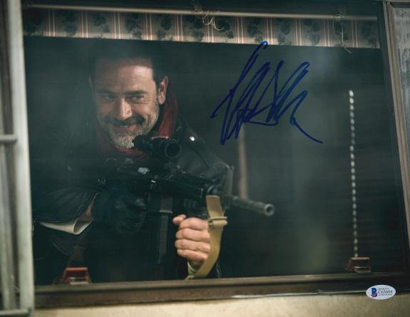 Jeffrey Dean Morgan Signed 11x14 Walking Dead Photo Gun Beckett BAS COA