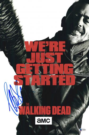 Jeffrey Dean Morgan Signed 12x18 Walking Dead Poster Photo Beckett Sticker Only