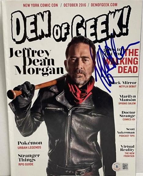 Jeffrey Dean Morgan Signed New York Comic Con Magazine Negan Walking Dead Bas