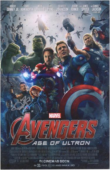Jeremy Renner Avengers: Age of Ultron Autographed 11" x 17" Movie Poster