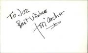 Jeri Archer D.1993 Actress Signed 3" x 5" Index Card
