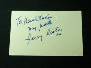 Broadway Open House TV Host & Comedian Jerry Lester Auto Signed 2 X 3.5 Card -AN