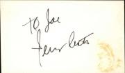 Jerry Lester D.1995 Comedian / Singer Signed 3" x 5" Index Card