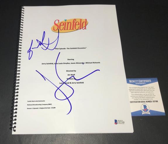 Jerry Seinfeld & Jason Alexander Signed Auto Pilot Full Script Bas Coa 2