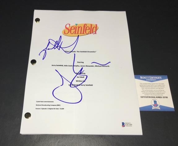 Jerry Seinfeld & Jason Alexander Signed Auto  Pilot Full Script Bas Coa 3