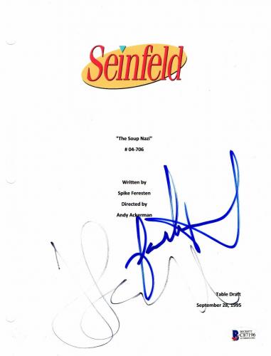 Jerry Seinfeld Jason Alexander Signed Autographed The Soup Nazi Full Script Bas