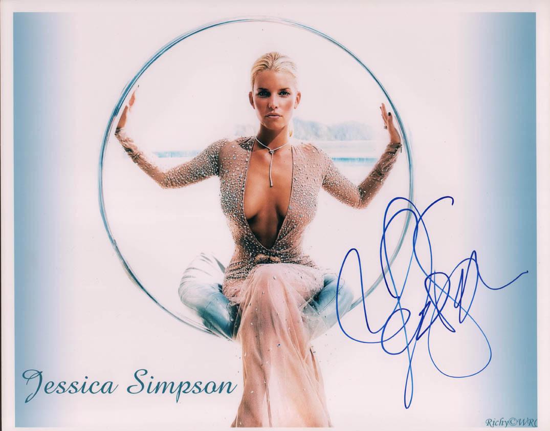 Jessica Simpson Autographed Signed 11x14 Sexy Photo Aftal