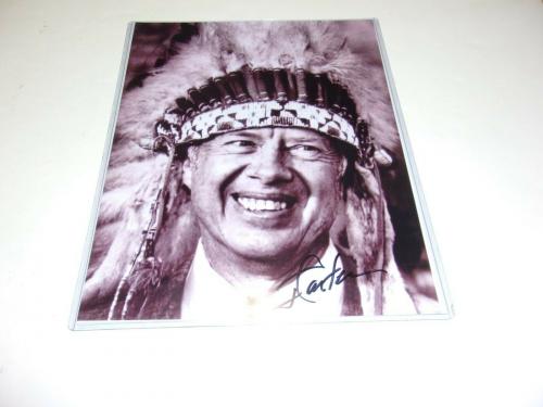 Jimmy Carter American President,indian Headdress Jsa/coa Signed 8x10 Photo