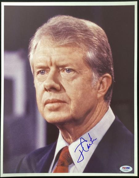 Jimmy Carter Signed Photo 11x14 39th Democratic President Autograph PSA/DNA