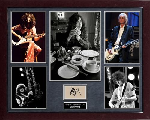 Jimmy Page Led Zeppelin Autographed Signed Photo Display AFTAL UACC RD COA