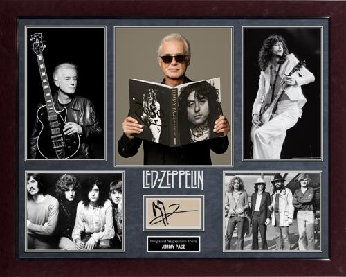 Jimmy Page Led Zeppelin Signed Autographed Photo Display AFTAL UACC RD