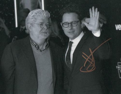 JJ ABRAMS SIGNED AUTOGRAPH 11x14 PHOTO - STAR WARS DIRECTOR WITH GEORGE LUCAS