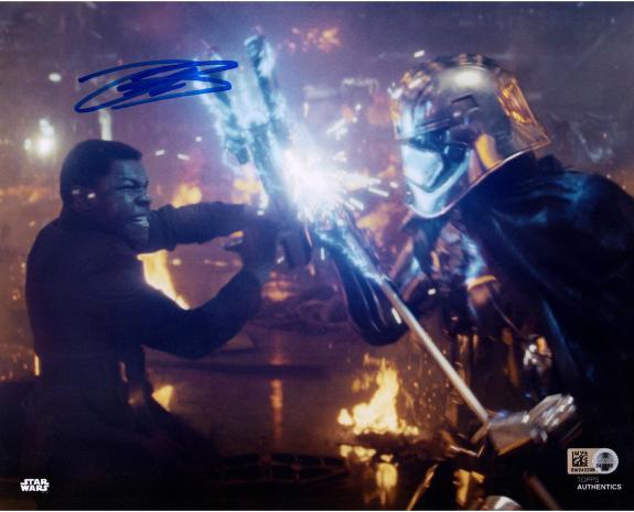 John Boyega Star Wars The Last Jedi Autographed 8" x 10" as Finn Photograph - Topps Authentic