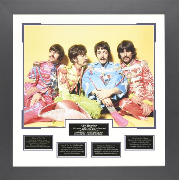John Lennon, Paul McCartney, Ringo Starr, and George Harrison – Sgt. Pepper’s
Framed 22×28