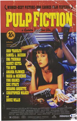 John Travolta Pulp Fiction Autographed 12" x 18" Movie Poster