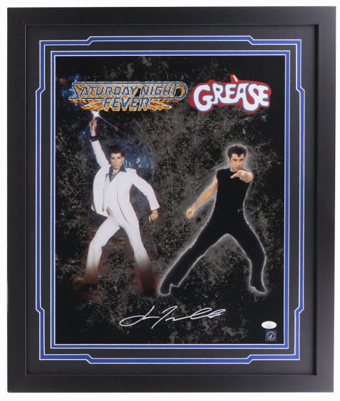John Travolta Signed Framed 16x20 Saturday Night Fever Grease Collage Photo JSA