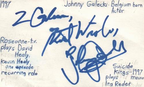 Johnny Galecki Actor Roseanne Big Bang Theory TV Autographed Signed Index Card