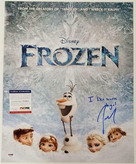 Josh Gad signed Frozen 16x20 Photo + Inscription Voice of Olaf ~ PSA/DNA COA