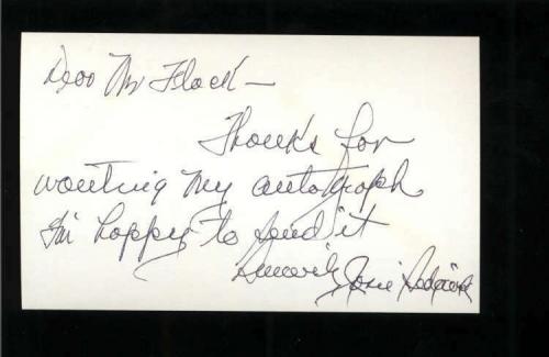 Josie Sedgwick D.1973 Actress Daredevil Jack Signed 3" x 5" Index Card
