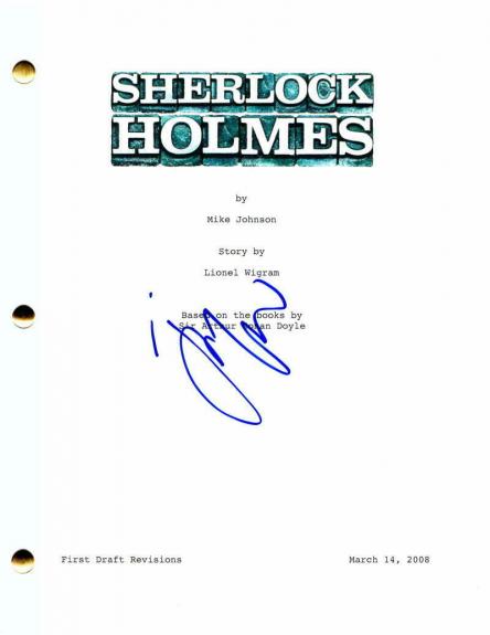 Jude Law Signed Autograph Sherlock Holmes Full Movie Script - Robert Downey Jr