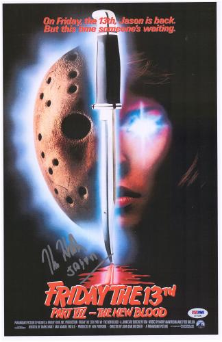 Kane Hodder Friday the 13th: Part VII Autographed 12" x 18" Movie Poster with "Jason" Inscription - PSA