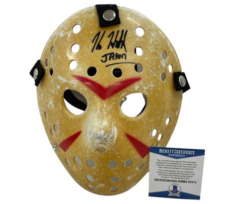 Kane Hodder Jason Voorhees Friday The 13th Signed Mask Autograph Beckett 32