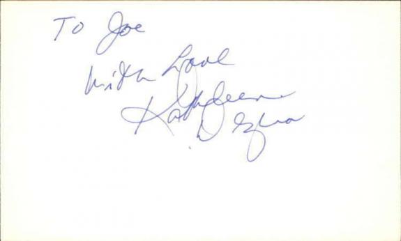 Kathleen Dezina All My Children Signed 3 X5 Index Card