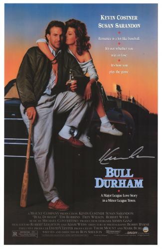 Kevin Costner Autographed 11" x 17" Bull Durham Movie Poster - Signed in Silver Ink - BAS