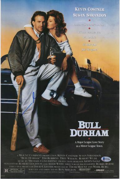 Kevin Costner Bull Durham Autographed 12" x 18" Movie Poster - BAS