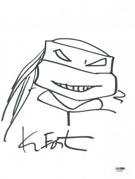 Kevin Eastman Signed 9X12 Ninja Turtles Sketch PSA/DNA #X31599