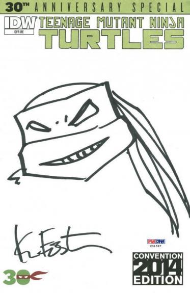 Kevin Eastman Signed Teenage Mutant Ninja Turtles Sketch On Comic PSA #X31597