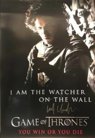 Kit Harington Autographed Game of Thrones 24Ã36 Poster - You Win Or You Die