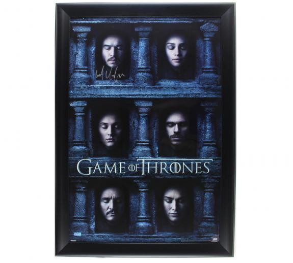 Kit Harington Signed Game of Thrones Framed Hall of Faces Poster
