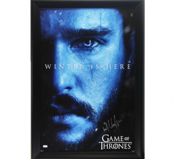 Kit Harington Signed Game of Thrones Framed Winter is Here Poster