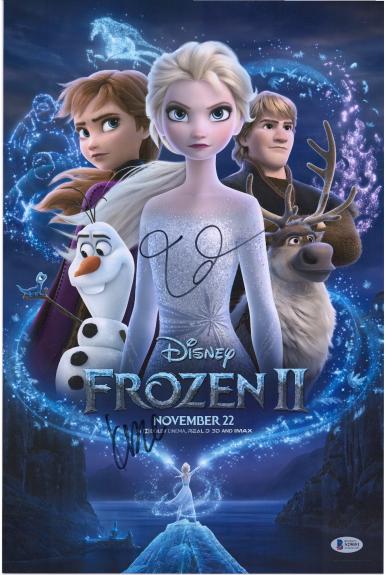 Kristen Bell & Idina Menzel Frozen Autographed 12" x 18" Poster - BAS