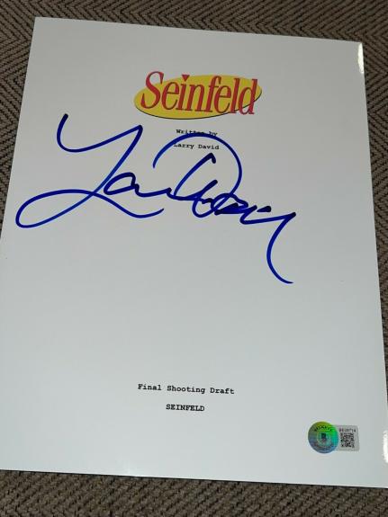 Larry David Signed Autograph Seinfeld Script Television Jerry Seinfeld Beckett D