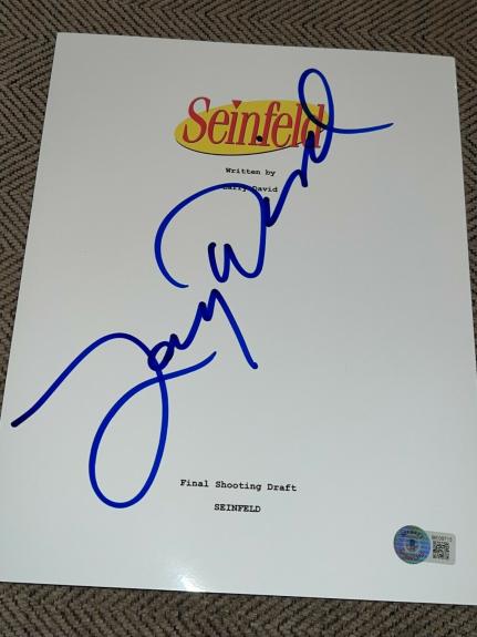 Larry David Signed Autograph Seinfeld Script Television Jerry Seinfeld Beckett E