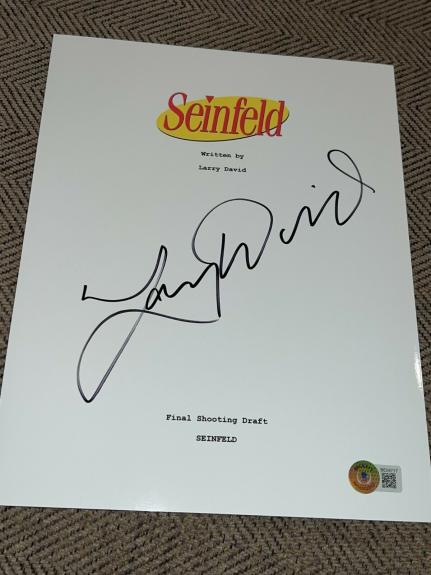Larry David Signed Autograph Seinfeld Script Television Jerry Seinfeld Beckett G
