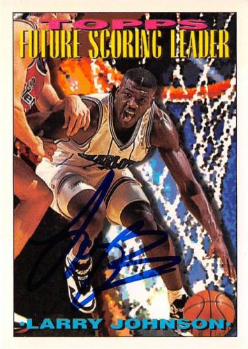 Larry Johnson autographed Basketball Card (Charlotte Hornets) 1993 Topps Scoring Leader #394