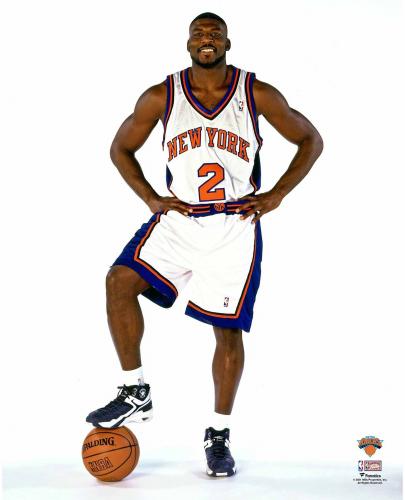 Larry Johnson New York Knicks Unsigned 1997-98 Media Day Portrait Photograph