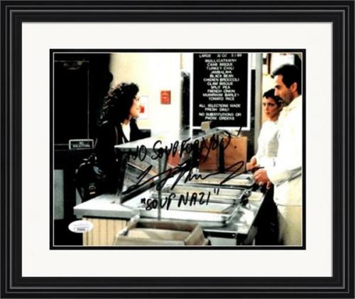 Larry Thomas autographed 8x10 Photo The Soup Nazi, No Soup for You (Seinfeld) Elaine Benes ordering Matted & Framed JSA Authenticated
