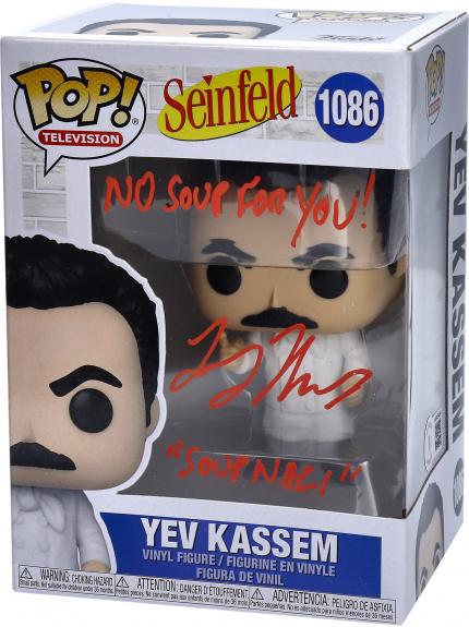 Larry Thomas Seinfeld Autographed Yev Kassem #1086 Red Funko Pop! with "No Soup for You" and "Soup Nazi" Inscriptions - BAS