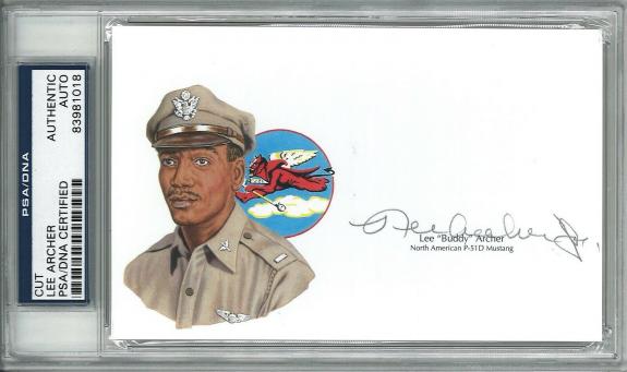 Lee Archer Signed Cut Signature Psa Dna Slabbed 83981018 (d) Tuskegee Airmen