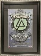Linkin Park Signed Poster 12x17 Revolution Chester Bennington +5 Auto Framed JSA